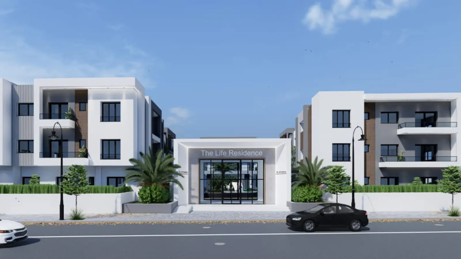 Vue extérieure de la résidence The Life Residence à La Soukra